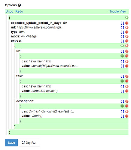 Screenshot aus Huginn zeigt einen WebSite Agent
